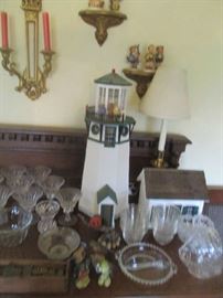 GLASSWARE AND LIGHTHOUSE