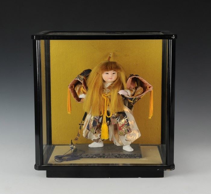 Cased Japanese Warrior Doll
