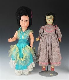 (2) Hard Plastic Dolls Seminole Sassy Sal