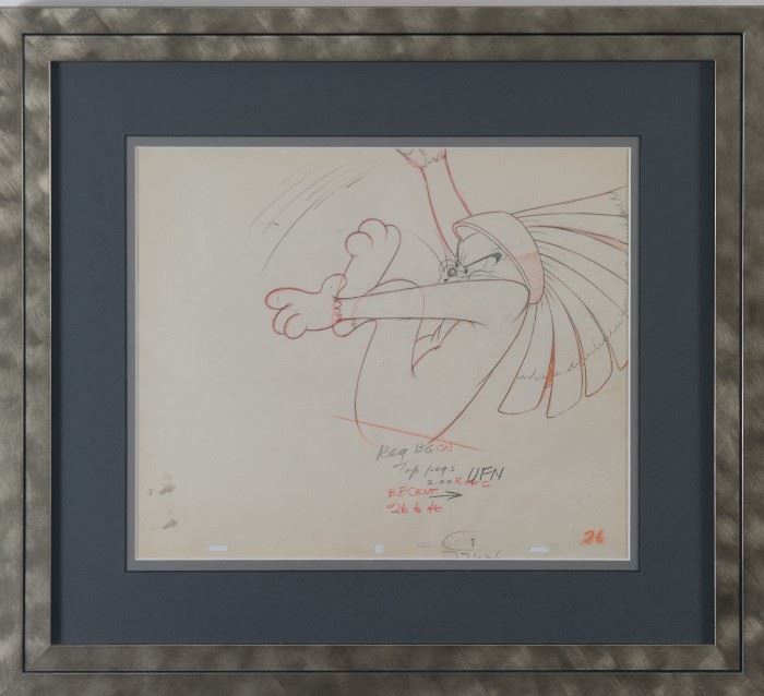 1949 Animation Drawing of Tom - from Tom & Jerry