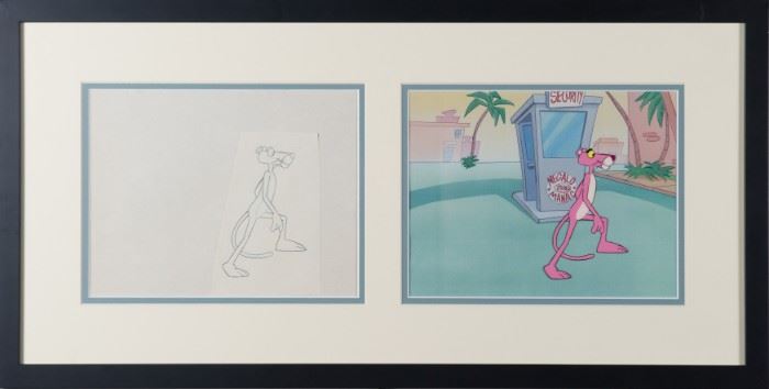 Pink Panther Drawing & Animation Cel