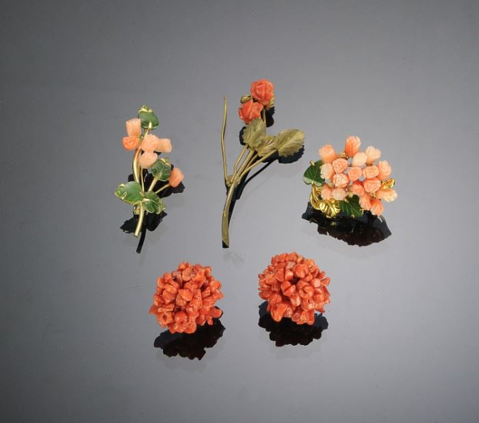 (5) Costume Jewelry with Coral
