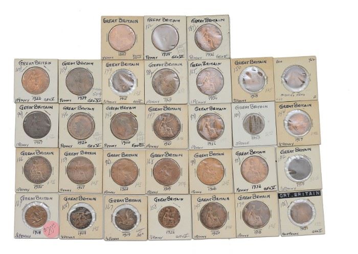 (31) Lot of Great Britain 1/2 & Penny's 1887-1939