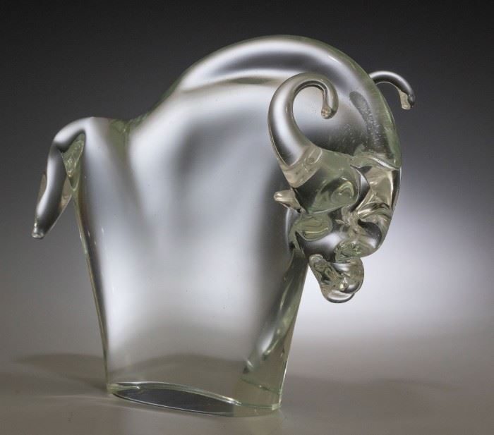 Murano Glass Bull Figurine Paperweight