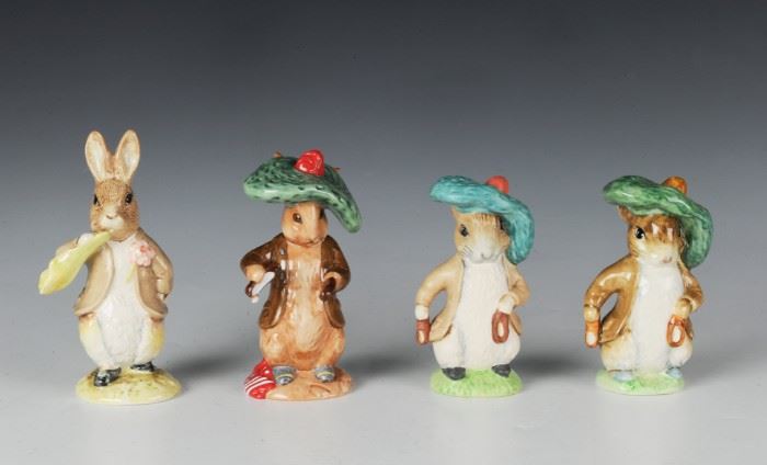 (4) Beatrix Potter Benjamin Bunny Porcelain Figure