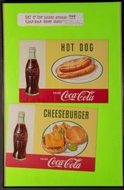 (2) 1958 Cardboard Coca-Cola Diner Signs