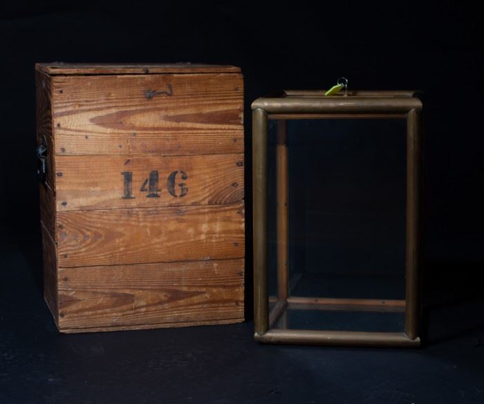 19th Century Ballot Box in Shipping Crate