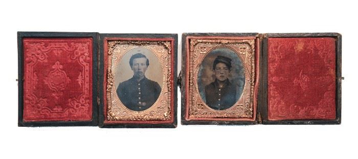 (2) Tintypes Civil War Union Soldiers Ninth Plate