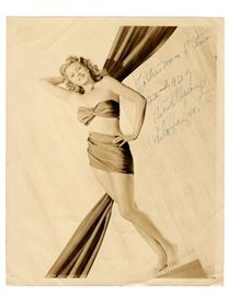 Rita Hayworth Signed Autographed Bikini Photograph