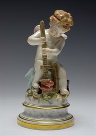 Meissen Cupid with Hearts in a Vise