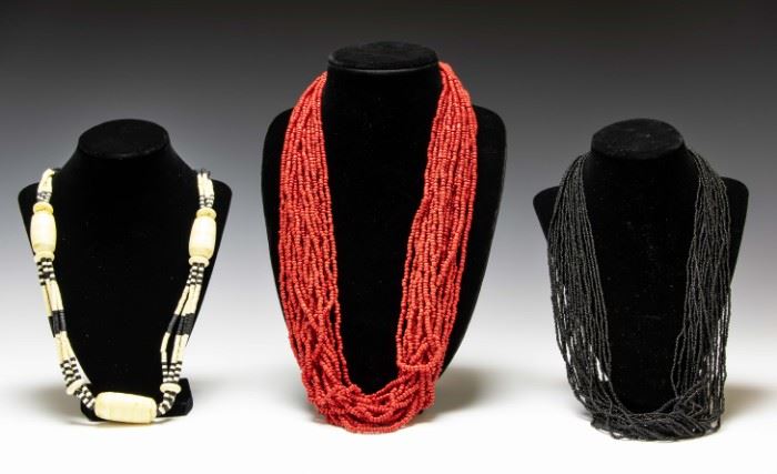 (3) Native American Style Beaded Necklaces