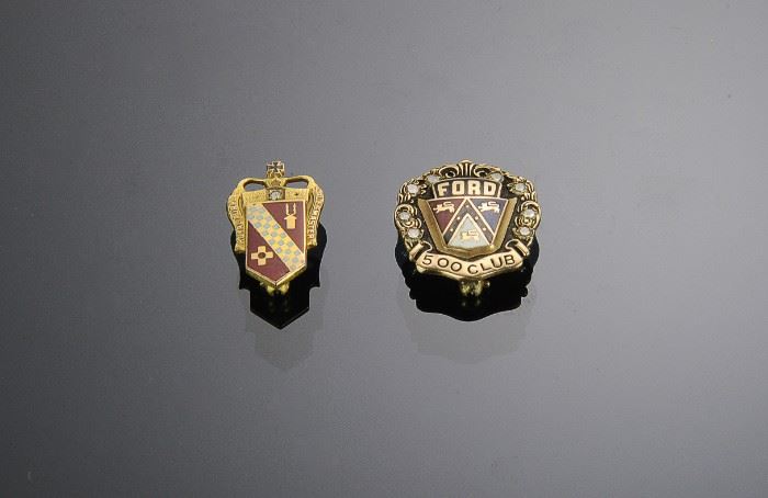 (2) Ford & Buick Gold & Diamond Employee Pins