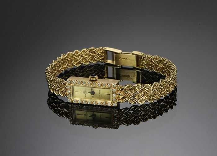 14K Gold Baume & Mercier Watch - Diamond Bezel