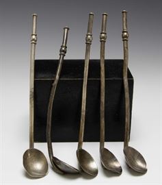 (5) Taxco Sterling Uxmal Iced Drink Sipper Spoons