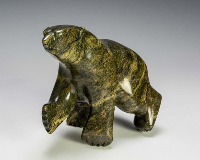 Eskimo, Hand-Carved Soapstone Bear Sculpture