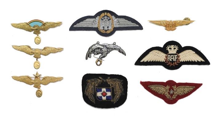 (9) Group of Military Aviator Wings