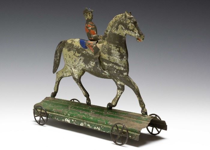 Early American Tin Horse & Rider by Fallows
