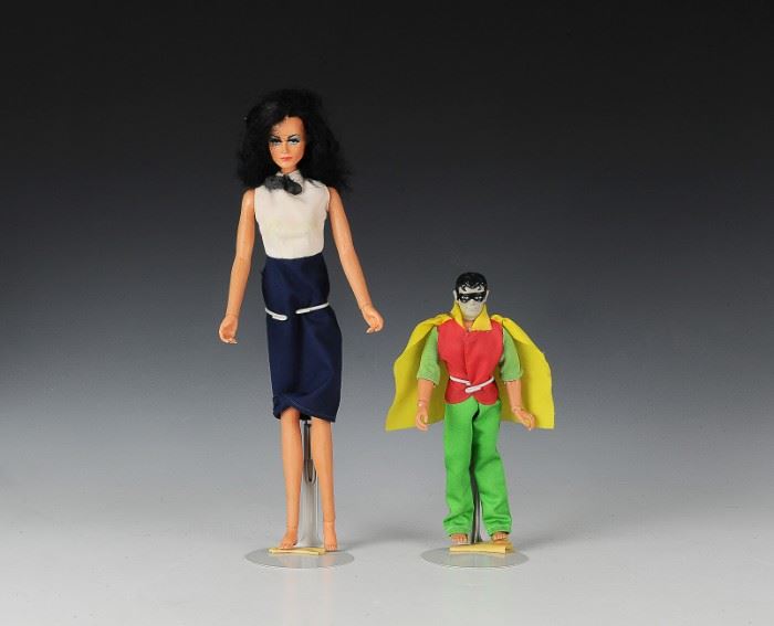 (2) Robin & Wonder Woman Dolls by Mego