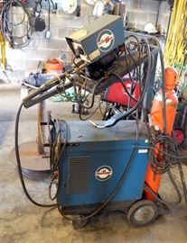 Millermatic 10-E Wire Welder And Miller Mig Welder Model CP-200 With Custom Stand And Compressed Air Tank