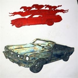 Plasma Cut Steel Wall Art, Mustang 11.5" x 24" And Mustang 10" H x 23.5"