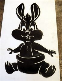 Plasma Cut Steel Wall Art, Baby Bugs Bunny 26" x 15"