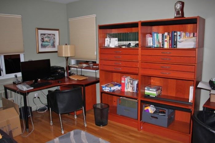 Desk, Chair and Decorative Storage Unit