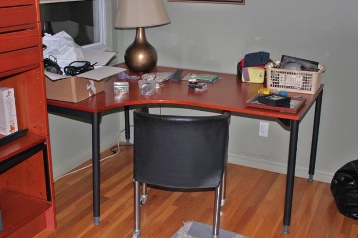 Desk & Chair, with Table Lamp