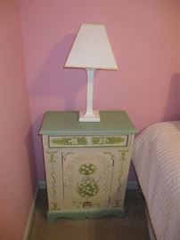 PAINTED CABINET, LAMP