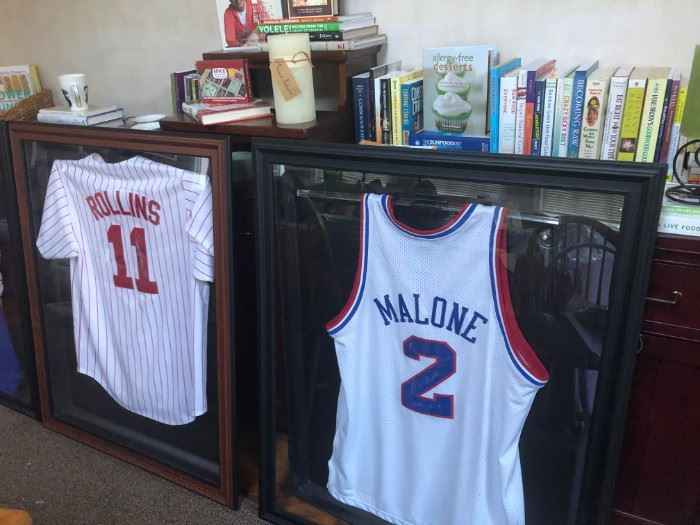 SIGNED ROLLINS AND MALONE JERSEYS