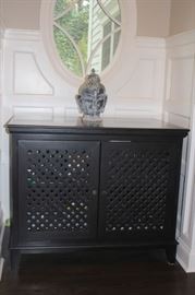 Wood Cabinet and Bust