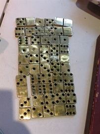 BRASS DOMINOES.  LOTS OF COOL STUFF IN THIS SALE.