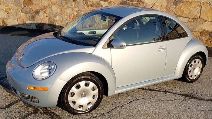 At 8PM: 2010 Volkswagen Beetle | 81,200 Miles; Automatic Transmission; Silver Exterior, Black Leather Interior; AM/FM Stereo with CD; Power Everything; Dual Airbags; Cruise Control; Air Conditioning; AM/FM Stereo with CD; Showroom Clean! | VIN: 3VWPW3AG2AM005044