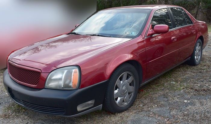 8PM: 2004 Cadillac Estate Auto.  Odometer: 137,842 Miles; Red Exterior, Gray Leather Interior; Power Everything; AM/FM Stereo with CD; Heated Seats, and more.  VIN: 1G6KD54Y04U255677.
