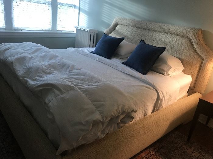 Custom king bed, mattress, bedding
$500