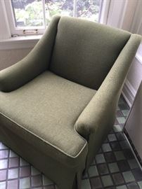 Cool avocado newly upholstered midcentury chair $285