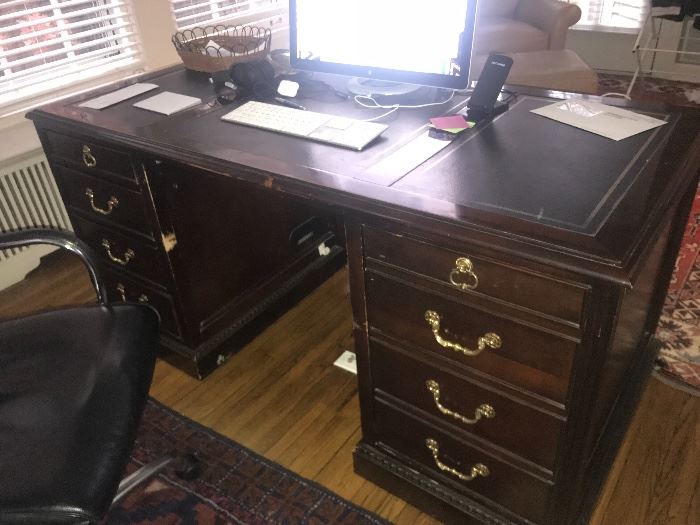 Desk with leather inlays
$1000