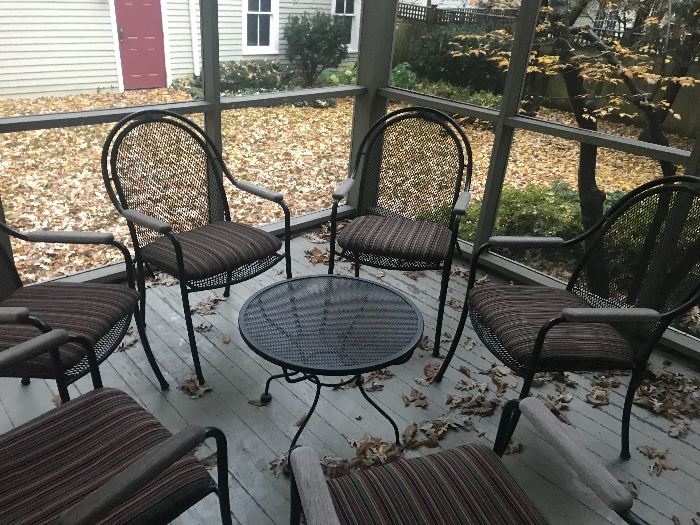6 outdoor iron chairs
$450