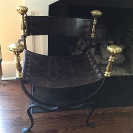 Kings leather, iron chair. $1000