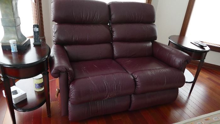 Reclining Leather love seat