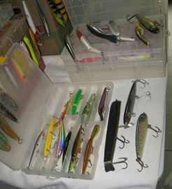 All kinds of baits including Muskie, Lake Trout, Bass.