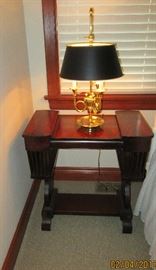 Empire Sewing Table and Baldwin Lamp