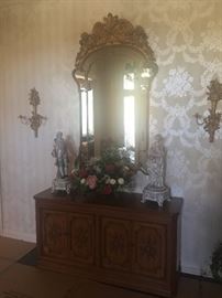 Sideboard , large Dresden Style Figurines