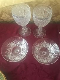 Cut glass wines and Goblets