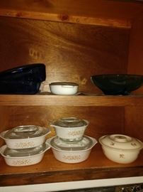 Libbey vintage 60's cookware, Cobalt Anchor Hocking dishes, Corning ware, Priscilla ceramic