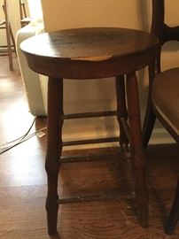Antique stool w/handcarved legs