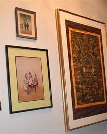 Tibetan Thangka Framed Tapestry and Asian Art
