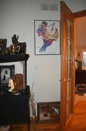 Framed Poster and RCA Mirror