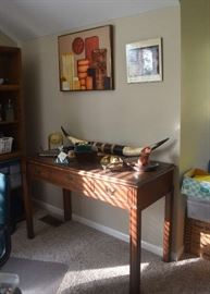 Steer Horns, Clock, Desk and Desk Items