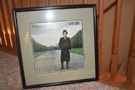 Elton John Signature on Album Cover of Singleman