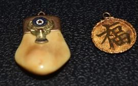 Asian ANd Elk Pendants with Gold